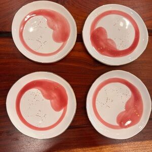 Set of Four Suite One Studio Pink  Mimira Canapé Plates from Anthropologie